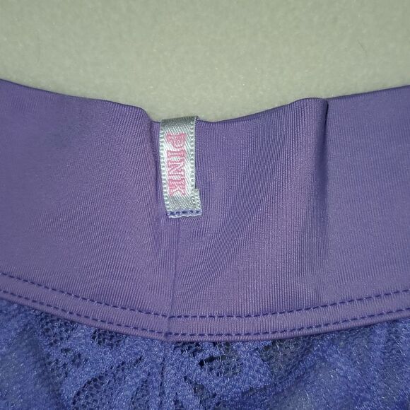 Victorias Secret Pink Xtra Low Rise Cheekster Purple Lace Panty Panties Undies M - Picture 3 of 7